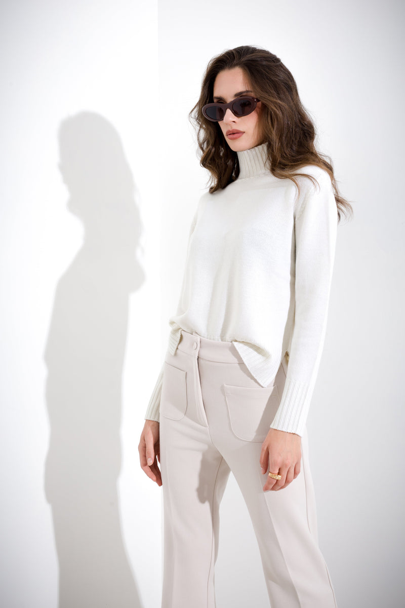 Maglia in pura lana a collo alto FRIENDLY SWEATER