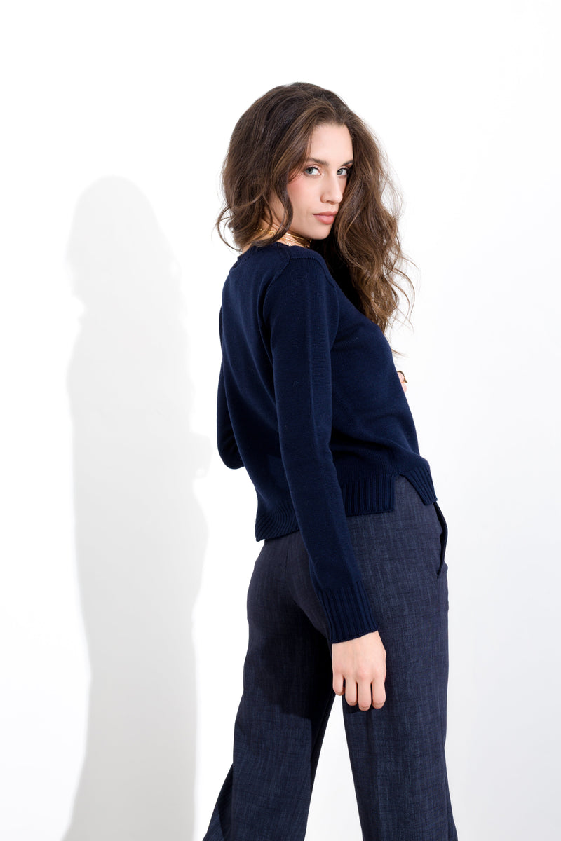 Maglia in pura lana girocollo FRIENDLY SWEATER