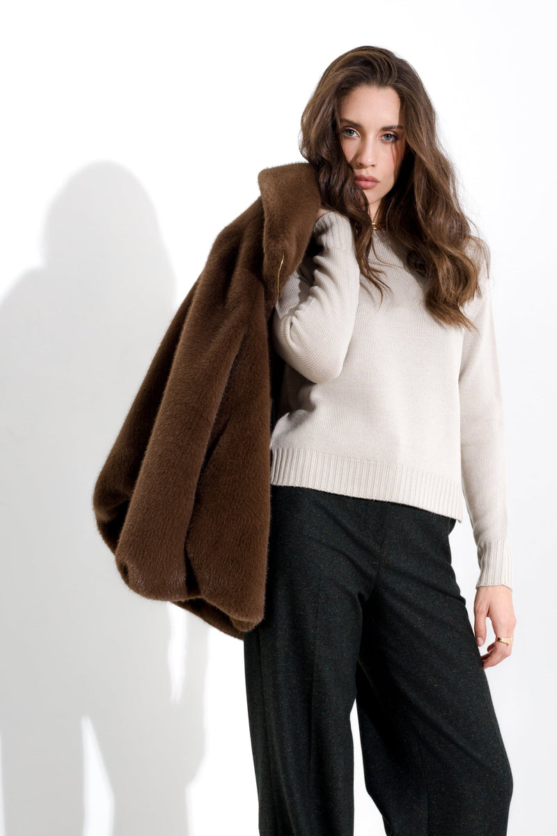 Maglia in pura lana girocollo FRIENDLY SWEATER