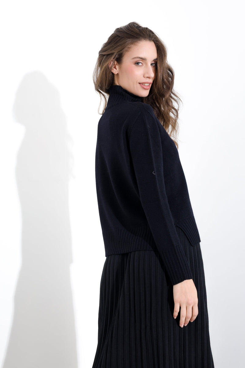 Maglia in pura lana a collo alto FRIENDLY SWEATER