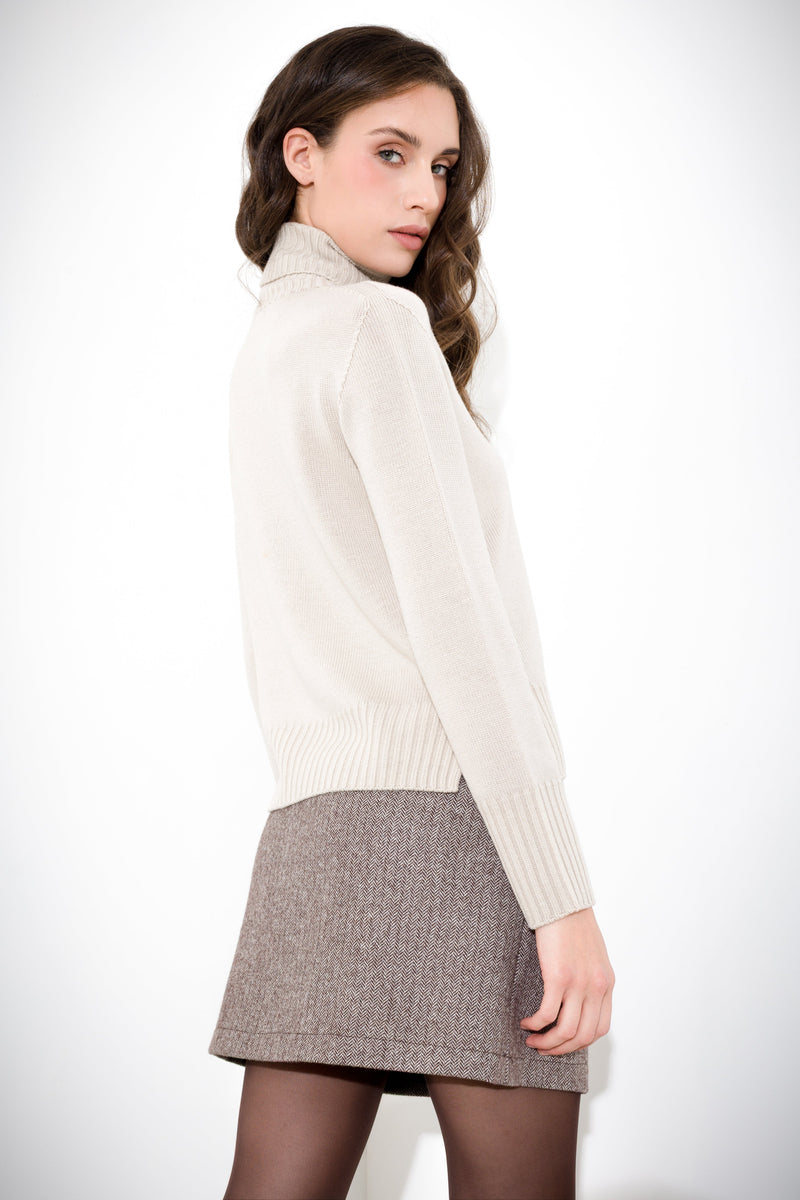 Maglia dolcevita in pura lana FRIENDLY SWEATER